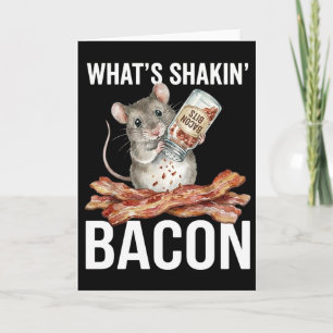 Funny Hamster What's Shakin' Bacon Breakfast Card