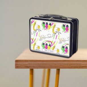 Funny Hand Drawn Design Metal Lunch Box