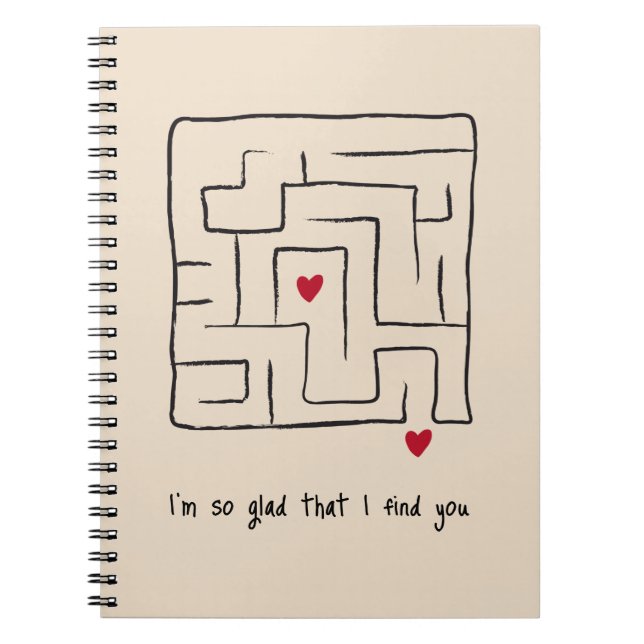 Funny hand drawn Maze Notebook Valentine Gifts (Front)