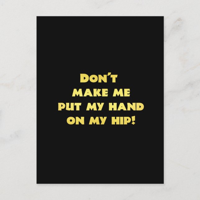 Funny Hand on Hip Joke Postcard (Front)