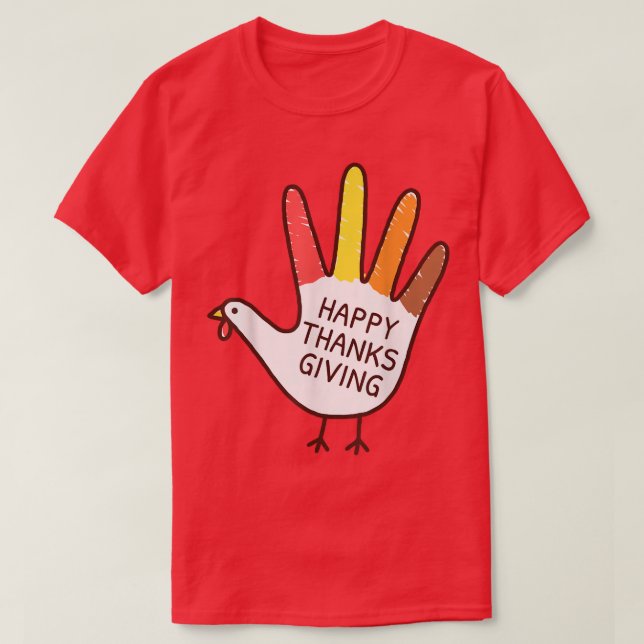 Funny Hand Turkey  Kids Outfit Toddler Thanksgivin T-Shirt (Design Front)