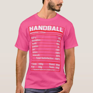 Funny Handball Nutrition Facts Coach Or Player Wom T-Shirt