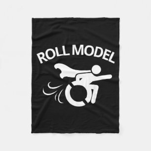 Funny Handicapped Sarcastic Wheelchair  Fleece Blanket