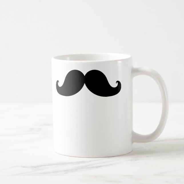 Funny Handlebar Black Moustache Mugs (Right)