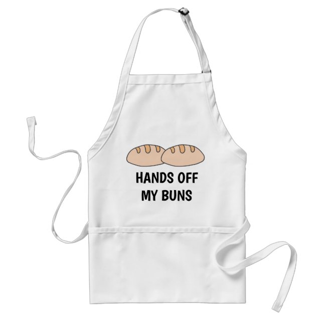 Funny HANDS OFF MY BUNS kitchen Standard Apron (Front)