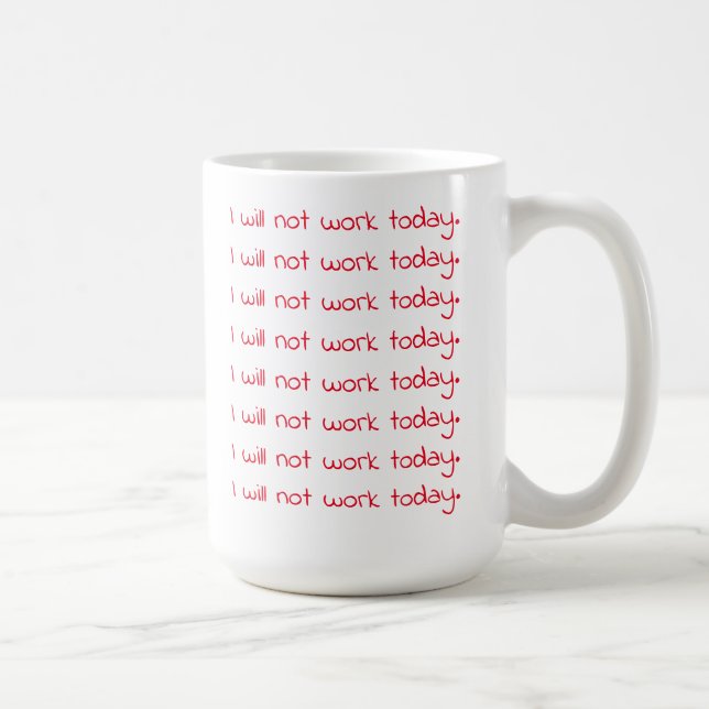 Funny Handwritten Red Text Workaholic Coffee Mug (Right)