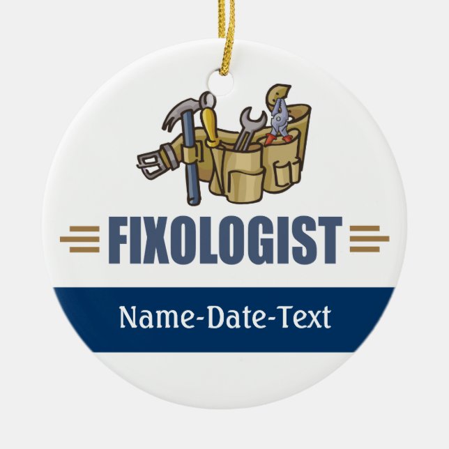 Funny Handyman Ceramic Ornament (Front)