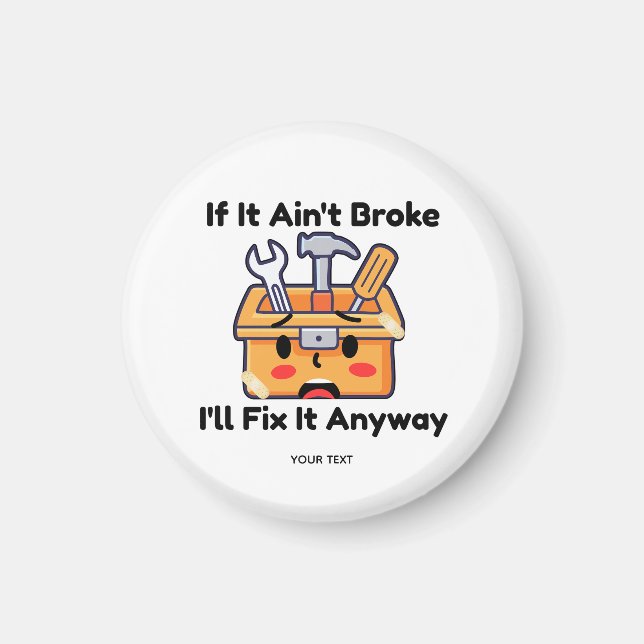 Funny Handyman Tool Box Dad Joke Personalised Magnet (Front)
