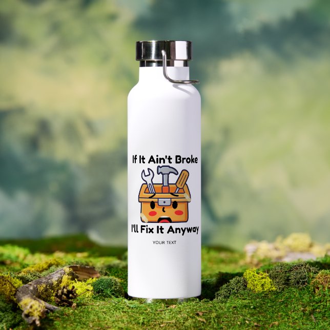 Funny Handyman Tool Box Dad Joke Personalised Water Bottle (Outdoor (Rotated))