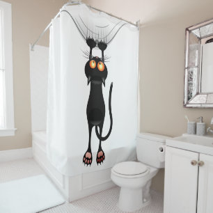 Funny Hang in There Kitty Shower Curtain
