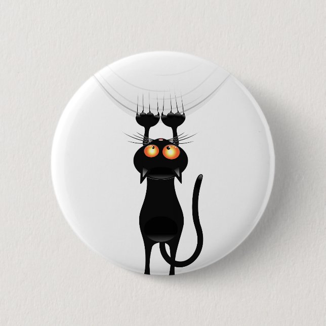 Funny Hang On Cat 6 Cm Round Badge (Front)