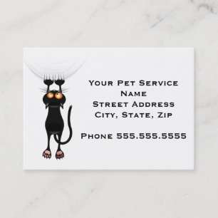 Funny Hang On Cat Business Card