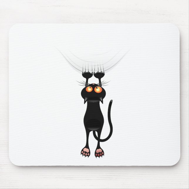 Funny Hang On Cat Mouse Pad (Front)