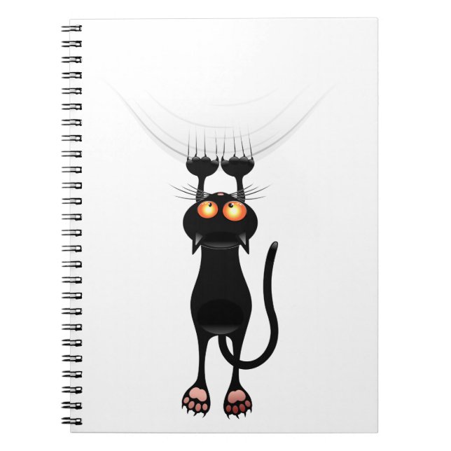 Funny Hang On Cat Notebook (Front)