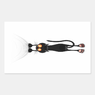 Funny Hang On Cat Rectangular Sticker