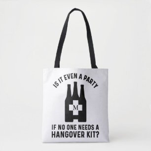 Funny Hangover Kit Monogrammed  Tote Bag
