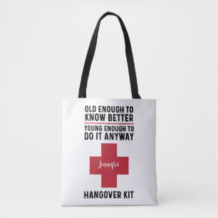 Funny Hangover Kit Personalised Tote Bag