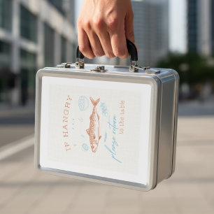 Funny Hangry Fish Quote Foodie Humour Metal Lunch Box