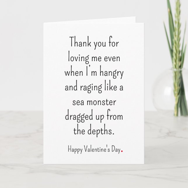 Funny Hangry Valentine's Day Card (Front)