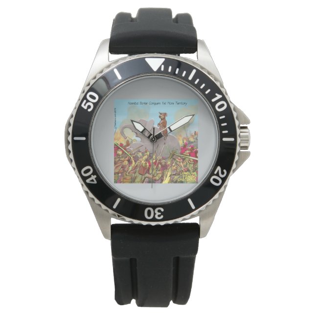 Funny Hannibal Barca And Elephant Mens RubberWatch Watch (Front)