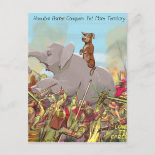 Funny Hannibal Barca Conquers Land Postcard