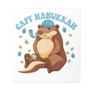 Funny Hanukkah Capybara Jewish Animal Lover Notepad