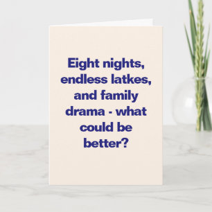 Funny Hanukkah Family Quote Sassy Blue Custom Holiday Card