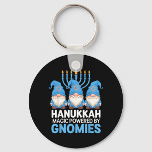 Funny Hanukkah Gnome Magic Powered Gnomies Key Ring