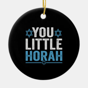 Funny Hanukkah Hora Jewish Holiday Dance Humour Ceramic Ornament