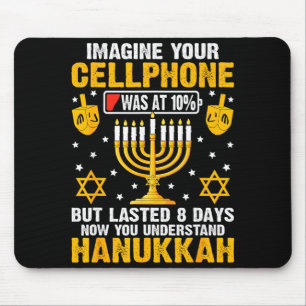 Funny Hanukkah Imagine Your Cellphone Chanukah Jew Mouse Pad