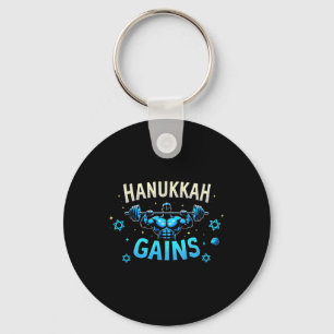 Funny Hanukkah Jewish Gym Workout Hanukkah Gains  Key Ring