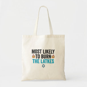Funny Hanukkah Latke Jewish Cook Holiday Humour Tote Bag