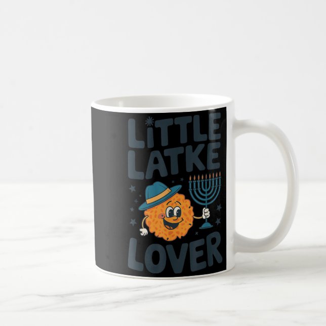 Funny Hanukkah Little Latke Jewish Family Kids Mat Coffee Mug (Right)