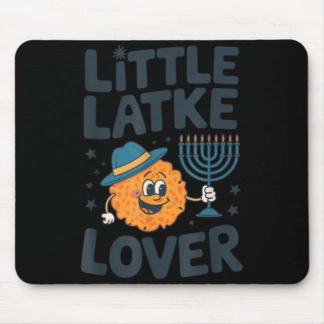 Funny Hanukkah Little Latke Jewish Family Kids Mat Mouse Pad (Front)