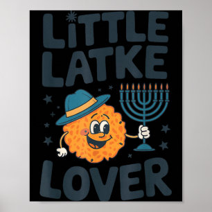 Funny Hanukkah Little Latke Jewish Family Kids Mat Poster