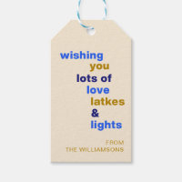 Funny Hanukkah Love Latkes Lights Blue Custom