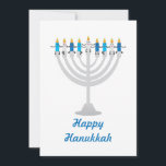 Funny Hanukkah menorah and candles Holiday Card<br><div class="desc">Funny Hanukkah illustration,  Cute candles characters sitting on Hanukkah menorah</div>