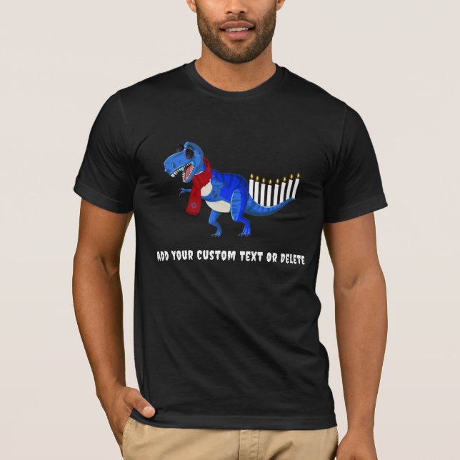 Funny Hanukkah Menorosaurus Rex Dinosaur Shirt (Front)