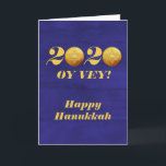 Funny Hanukkah Oy Vey 2020 Gelt Coin Holiday Card<br><div class="desc">This design was created from my one-of-a-kind fluid acrylic painting. It may be personalised by clicking the customise button and changing the name, initials or words. You may also change the text colour and style or delete the text for an image only design. Contact me at colorflowcreations@gmail.com if you with...</div>