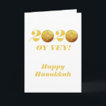 Funny Hanukkah Oy Vey 2020 Gelt Coin Holiday Card<br><div class="desc">This design was created from my one-of-a-kind fluid acrylic painting. It may be personalised by clicking the customise button and changing the name, initials or words. You may also change the text colour and style or delete the text for an image only design. Contact me at colorflowcreations@gmail.com if you with...</div>