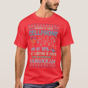 Funny Hanukkah Quotes Saying Cellphone Baterry for T-Shirt