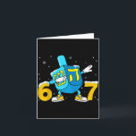 Funny Hanukkah Six Seven Chanukah Dreidel Dabbing  Card<br><div class="desc">Funny Hanukkah Six Seven Chanukah Dreidel Dabbing 67 Meme</div>