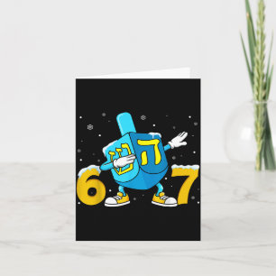 Funny Hanukkah Six Seven Chanukah Dreidel Dabbing Card