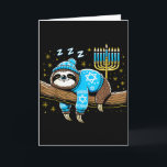 Funny Hanukkah Sloth Jewish Chanukah Sleeng Hanukk Card<br><div class="desc">Funny Hanukkah Sloth Jewish Chanukah Sleeng Hanukkah Pjs</div>