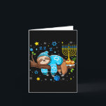 Funny Hanukkah Sloth Jewish Chanukah Sleeng Hanukk Card<br><div class="desc">Funny Hanukkah Sloth Jewish Chanukah Sleeng Hanukkah</div>