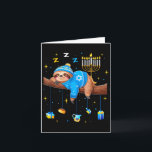 Funny Hanukkah Sloth Jewish Chanukah Sleeng Hanukk Card<br><div class="desc">Funny Hanukkah Sloth Jewish Chanukah Sleeng Hanukkah Pjs</div>