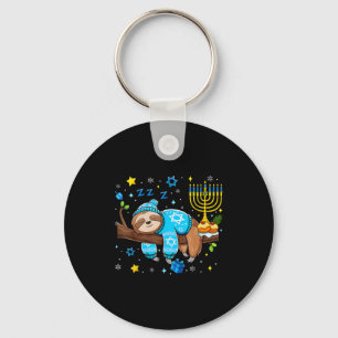 Funny Hanukkah Sloth Jewish Chanukah Sleeng Hanukk Key Ring