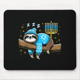 Funny Hanukkah Sloth Jewish Chanukah Sleeng Hanukk Mouse Pad