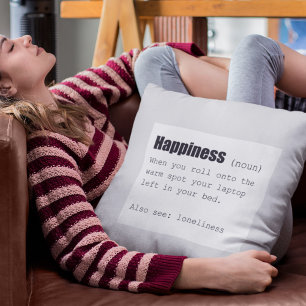 Funny Happiness Definition Cushion