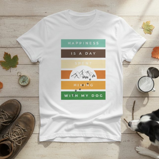 Funny happiness is a day spent hiking with my dog T-Shirt (Creator Uploaded)